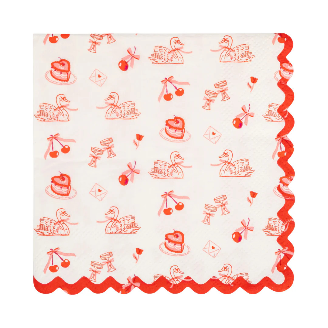 Valentine Pattern Cocktail Napkin (24ct) | My Mind's Eye