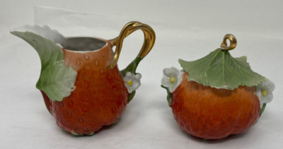 Royal Bayreuth STRAWBERRY Creamer & Sugar set excellent condition!  | eBay | eBay US