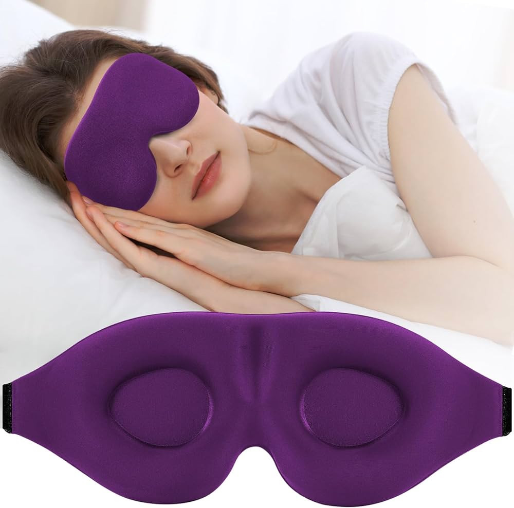 3D Sleep Mask for Side Sleeper, 100% Light Blocking Sleeping Eye Mask for Women Men, Contoured Cu... | Amazon (US)
