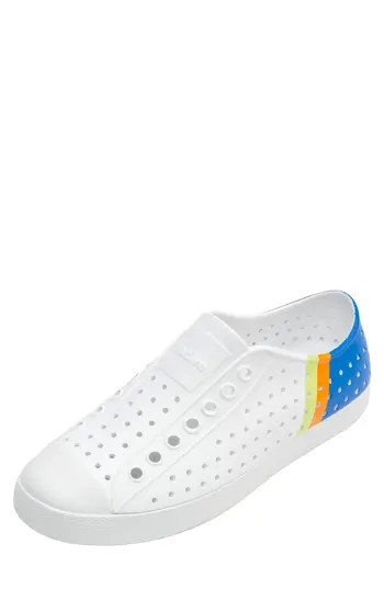 Native Shoes 'Jefferson' Water Friendly Perforated Sneaker in Shell White/Uv Blue Block at Nordstrom Rack, Size 3 | Nordstrom Rack