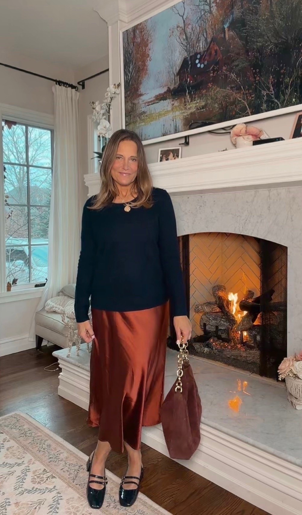 If you are looking for a last minute outfit for the holidays, we’ve got you covered! This outfit is from Amazon! A navy sweater paired with a dark auburn midi skirt! The purse is from J.Crew! 

#LTKOver40 #LTKMidsize #LTKSeasonal