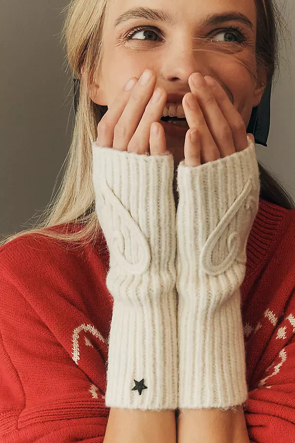 Heart Knit Fingerless Gloves | Anthropologie (US)