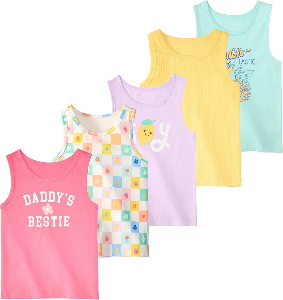 Garanimals Baby & Toddler Girl Tank Top - Everyday Machine-Washable Kid's Clothes - Size 0-6T - 5... | Amazon (US)