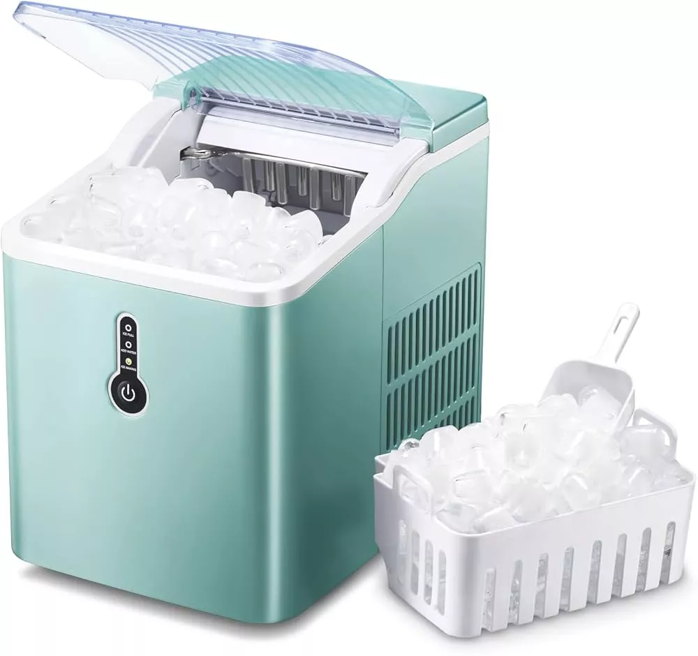  HiCOZY Countertop Ice Maker, Ice In 6 Mins, 24 lbs/Day,  Portable & Compact Gift