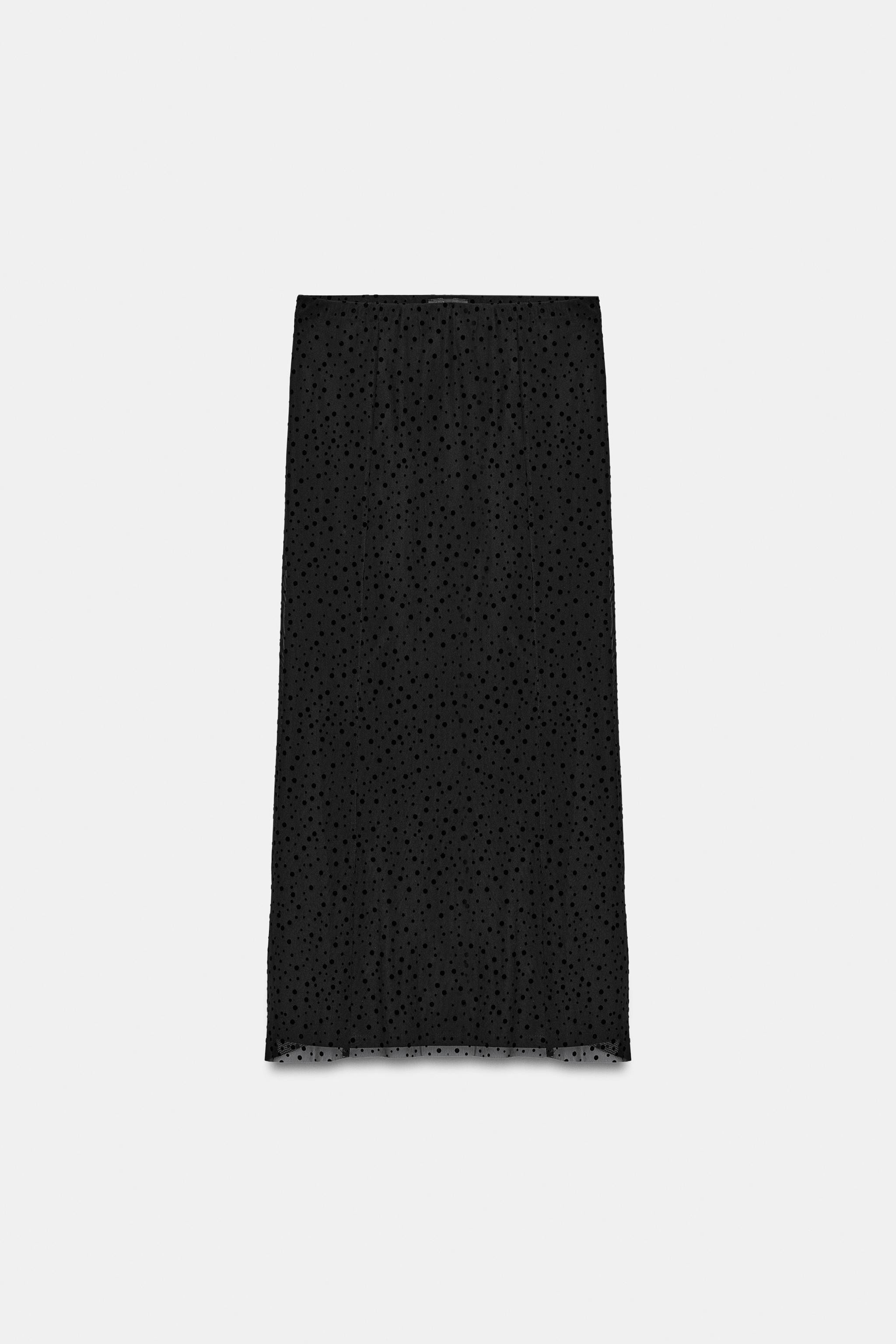 DOTTED MESH MIDI SKIRT | Zara US