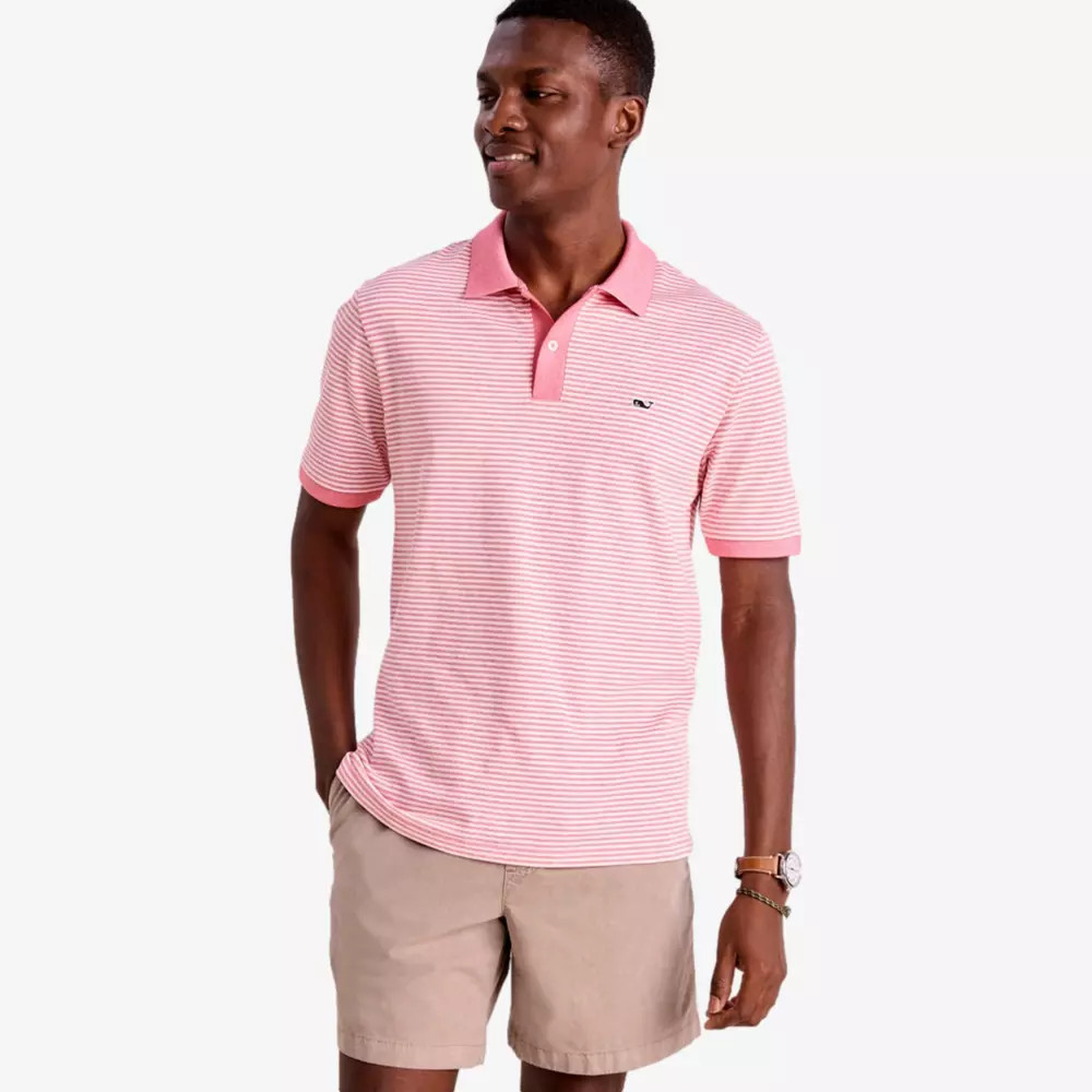 Vineyard Vines SP25D1:STRIPE EDGARTOWN PIQUE POLO | PGA TOUR Superstore