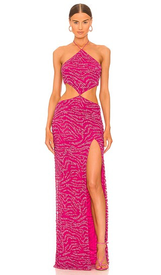 Hendrix Dress in Fuchsia Rose Tiger Stripe | Revolve Clothing (Global)