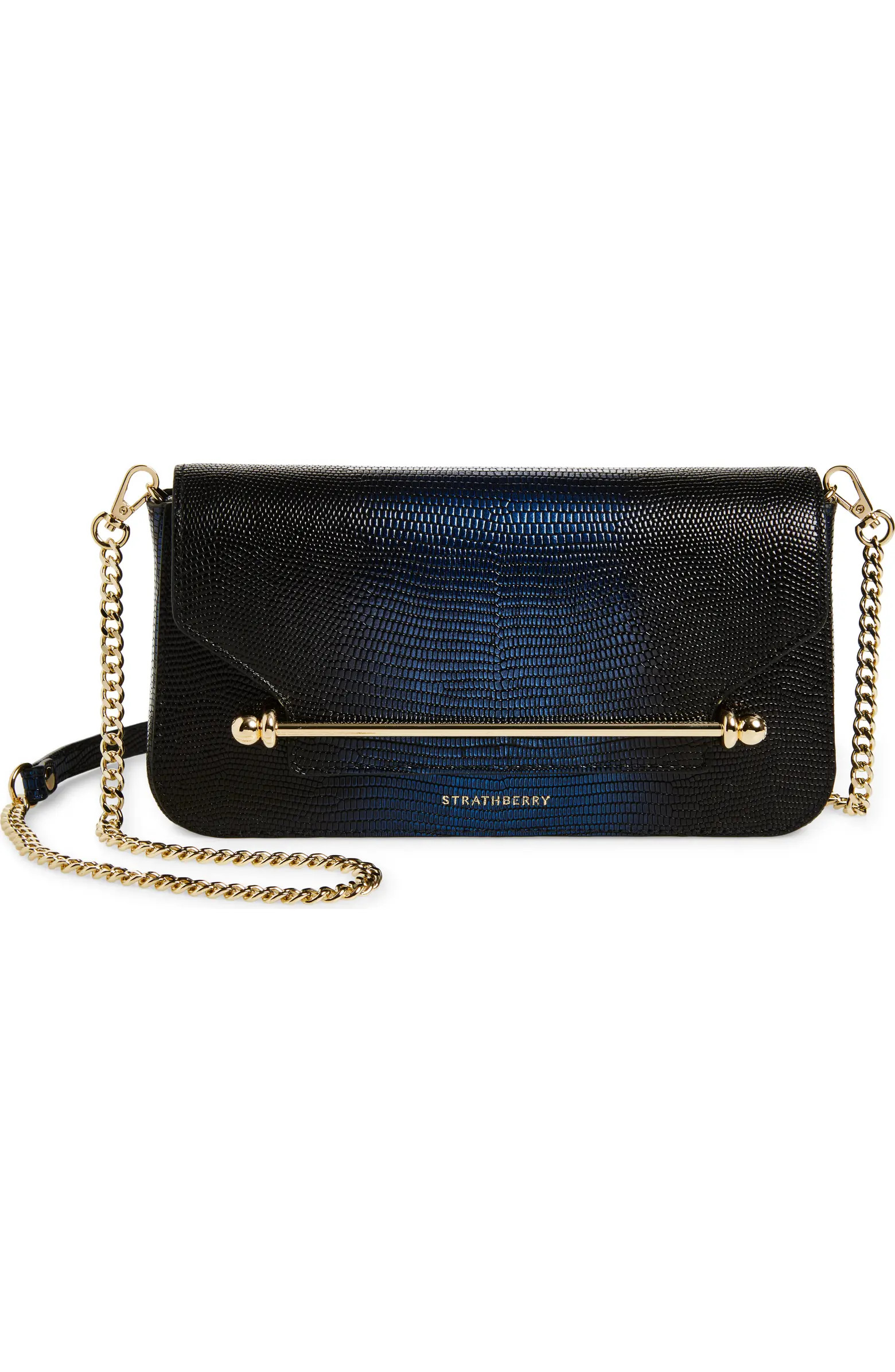East/West Lizard Embossed Leather Shoulder Bag | Nordstrom