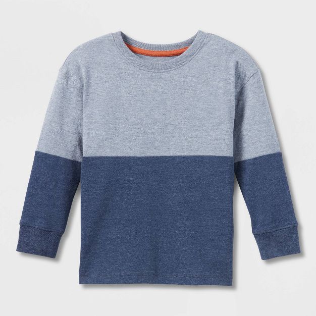 Toddler Boys' Colorblock Long Sleeve Jersey Knit T-Shirt - Cat & Jack™ | Target