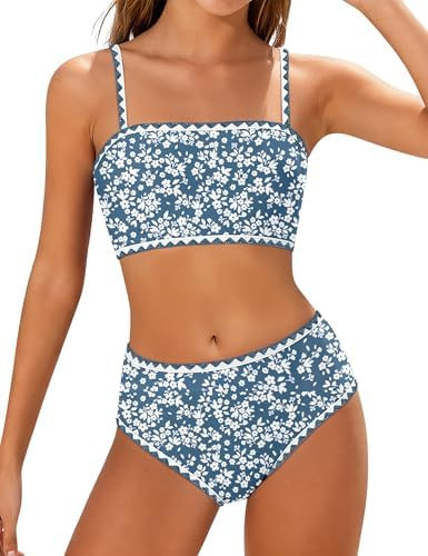 Girls Swimsuit Adjustable Shoulder Straps with Chest Pad Bikini with Cover Up Skirt 3 Piece Bathi... | Amazon (US)