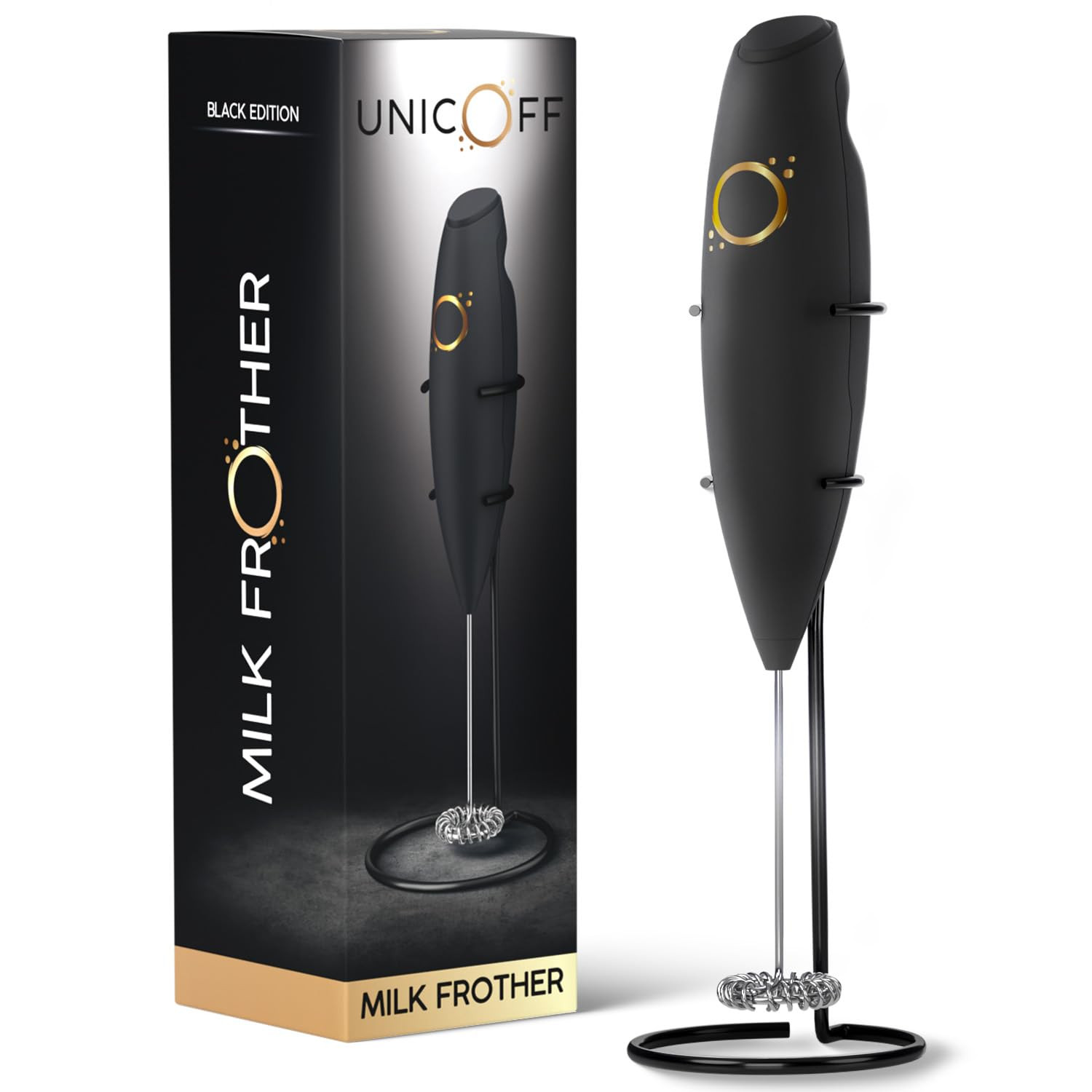 Milk Frother Matte Black - Coffee Frother Handheld with Electric Whisk - 19000 rpm - Book Recipes... | Amazon (US)