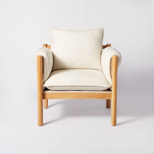 Arbon Wood Dowel Accent Chair with Cushion Arms - Threshold™ designed with Studio McGee | Target
