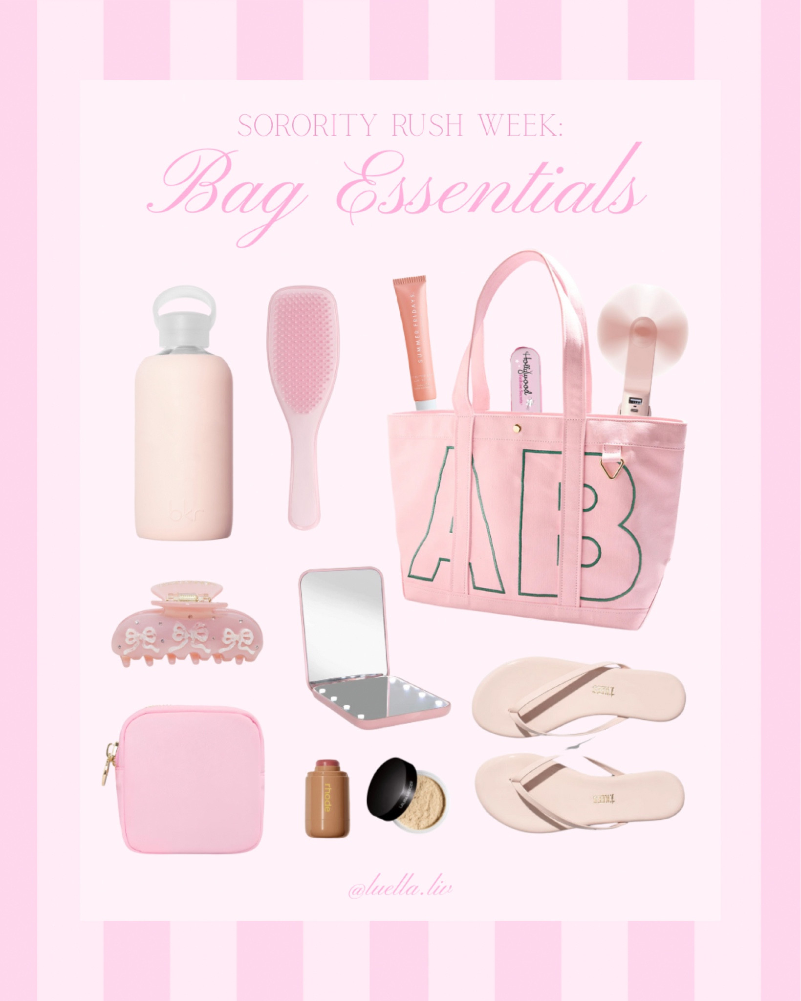 Sorority Rush Week Bag Essentials #olemiss #alabama #utk #auburn 

#LTKFindsUnder100 #LTKU #LTKSeasonal
