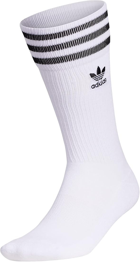 adidas Originals womens Knee High Socks (1-Pair), White/Black, Medium | Amazon (US)