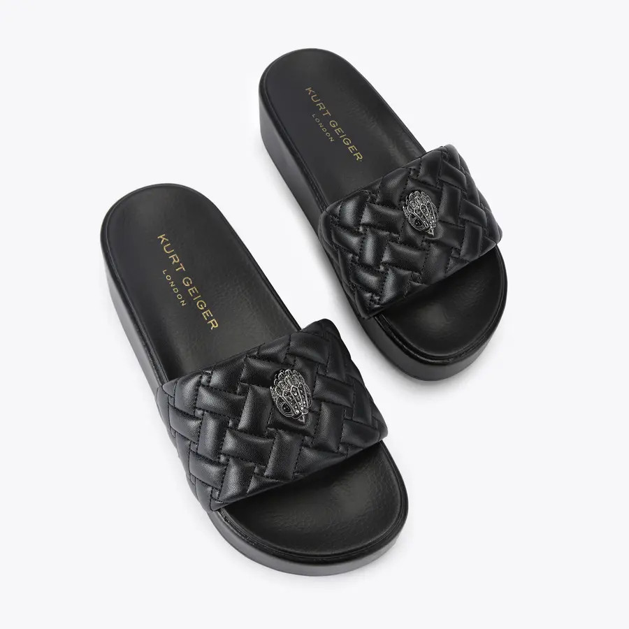 MEENA EAGLE PLATFORM Black Moulded Platform Sandal by KURT GEIGER LONDON | Kurt Geiger US
