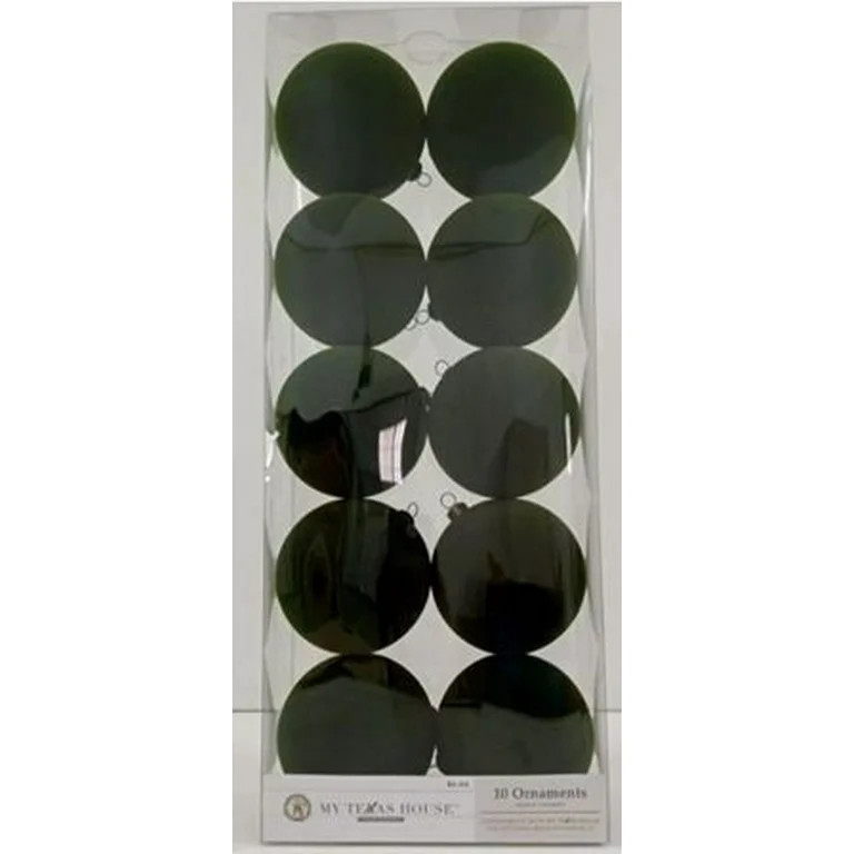 10 Count Green Flocked Ornaments, 4.3. in, by My Texas House | Walmart (US)