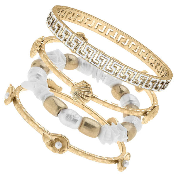 Coastal White Bracelet Stack in White - MARCH Stack of the Month | CANVAS