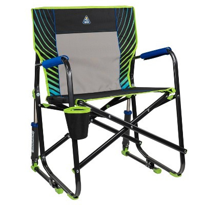 GCI Outdoor Freestyle Rocker Foldable Rocking Outdoor Portable Camping Chair - Blue/Green Shockwave | Target