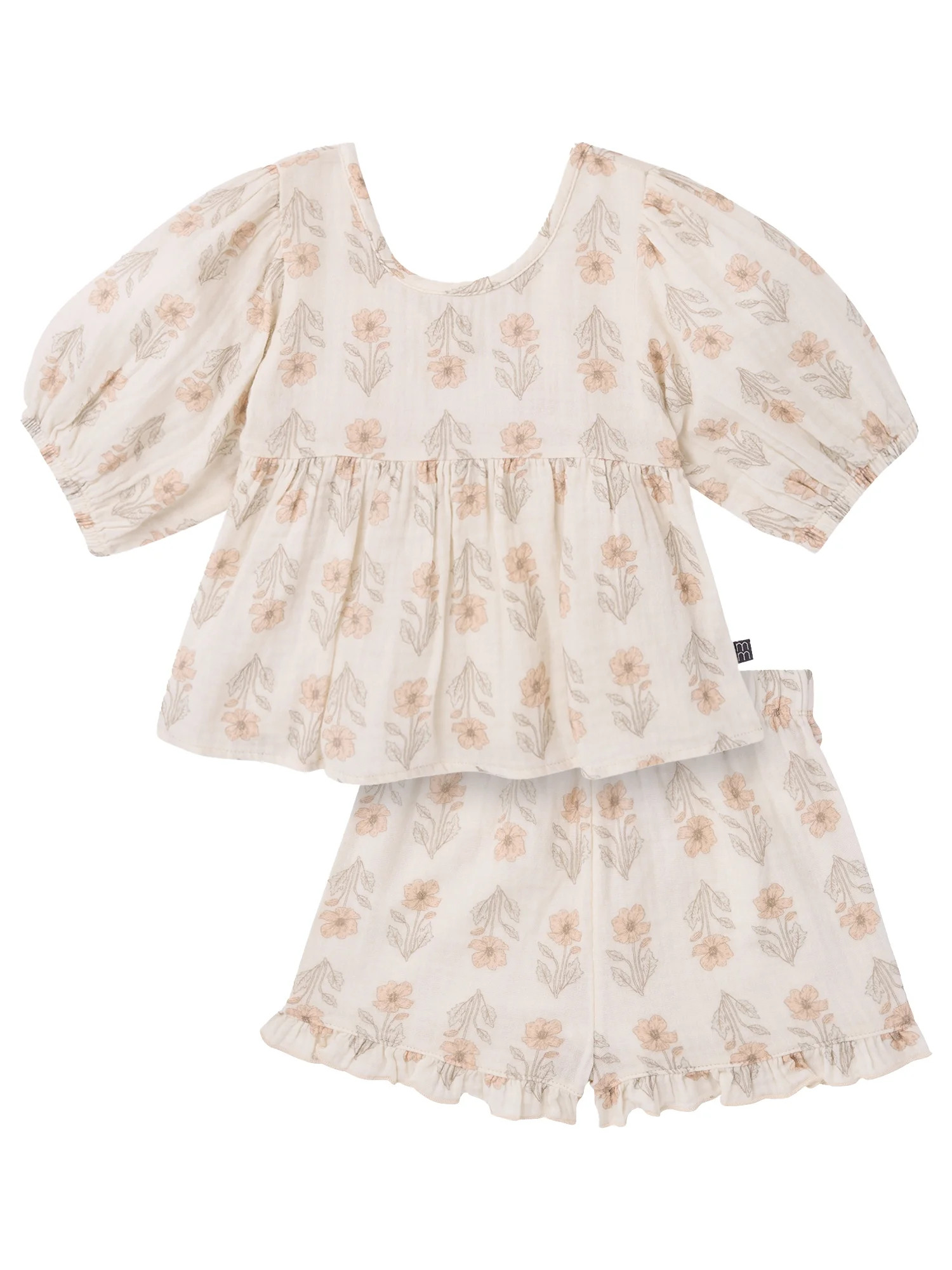 Modern Moments by Gerber Toddler Girl Top and Short Outfit Set with Crossback Detail, 2-Piece, Si... | Walmart (US)