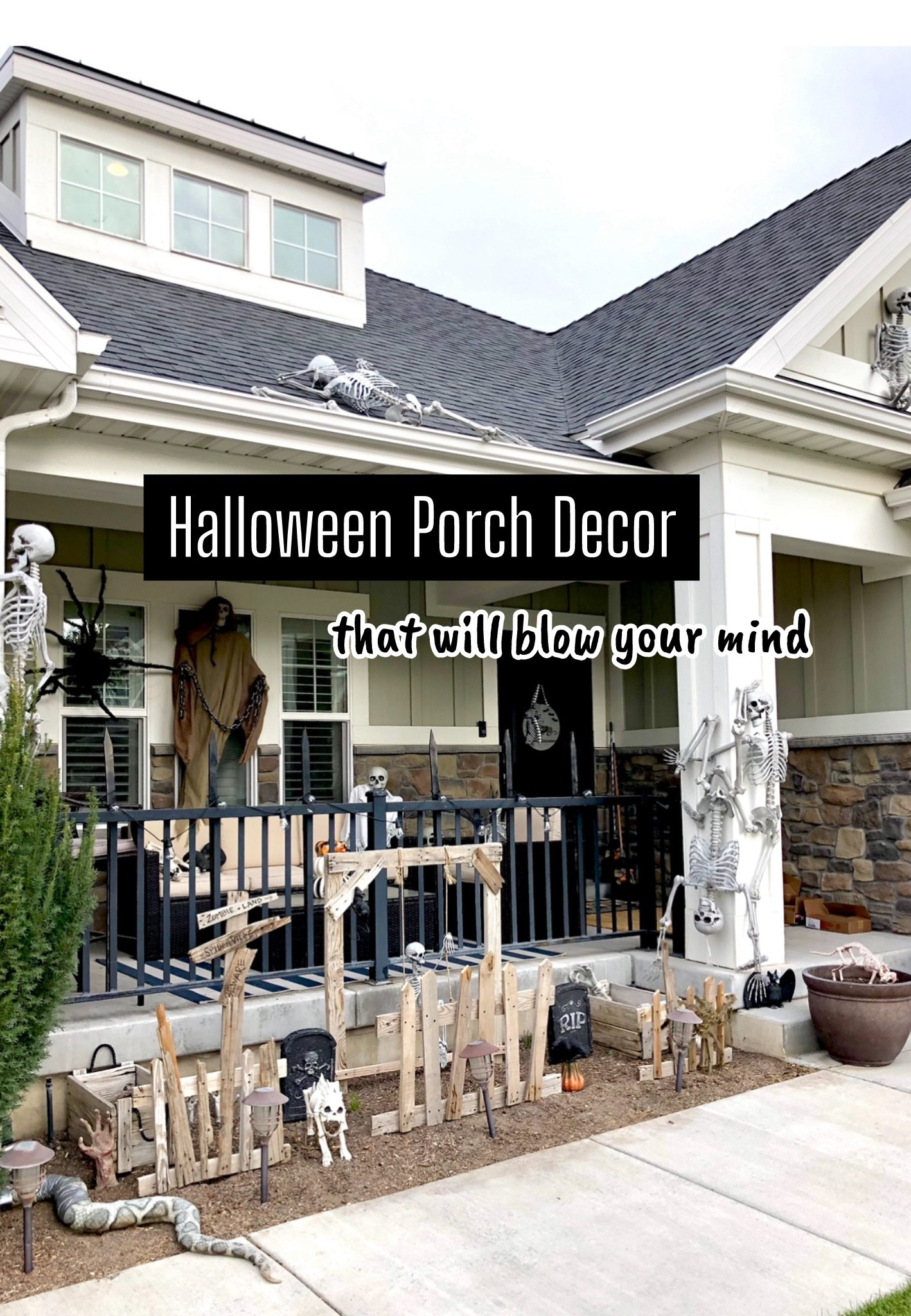 Harry Potter Ceiling for Halloween - FULL TUTORIAL 

Follow ‪@citygirlmeetsfarmboy‬ for more easy DIY projects!

If you want a link to all the supplies head over to the blog for full details:

https://citygirlmeetsfarmboy.com/harry-potter-halloween-decor-tutorial/

Supplies:
White Sheet
Pillow Stuffing
Gorilla Spray Glue
LED Rope Lights
3M Hooks
Battery Operated Candles

Step 1: Measure and cut your sheet to size

Step 2: Add the adhesive rope lights to the sheet (place it all over in zig zag directions - leave end for plugging in)

Step 3: Turn sheet over and add pieces of stuffing (use gorilla spray to adhere it in sections to look like clouds)

Step 4: Add 3M hooks to ceiling where you want the candles to be hung

Step 5: Cut parallel slits into the sheet one inch apart and one inch long to hang over each hook - this is how the sheet stays up on the ceiling

Step 6: Hang up the lights with fishing line onto the hooks where the sheet is hung

It’s ok for there to be lumps and different dips in the clouds because it’s looks more realistic.

You can set the lights to different settings and add music!

We love this so much and can’t wait to have trick or treaters!!

#doablediy #diyhomeprojects #decorhacks #diylife #homeinsp #halloweendecor #harrypotterceiling

#LTKHome #LTKParties #LTKSeasonal