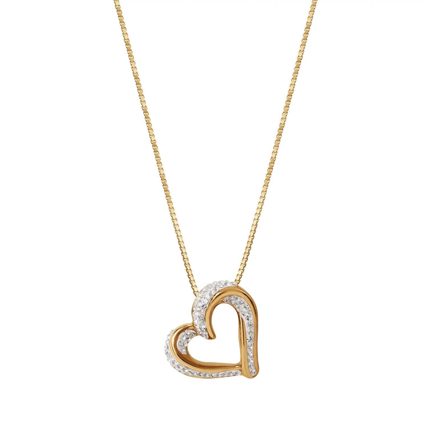 Brilliance Fine Jewelry Slide Heart Pendant Necklace, 18" | Walmart (US)