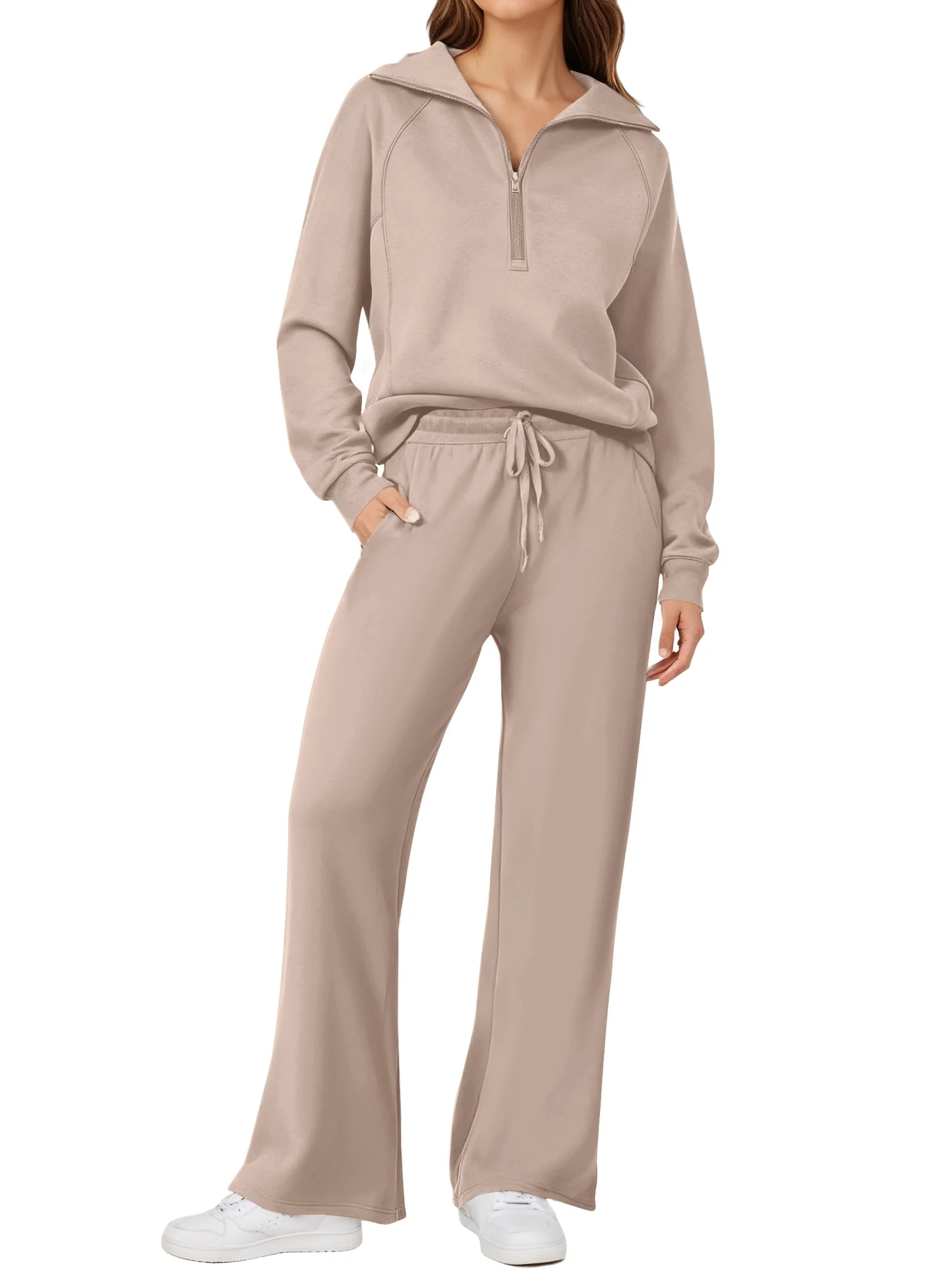 UVN Outfit Sets for Women 2 Piece Sets Winter Casual Tracksuit Long Sleeve Lounge Set Outfits wit... | Walmart (US)