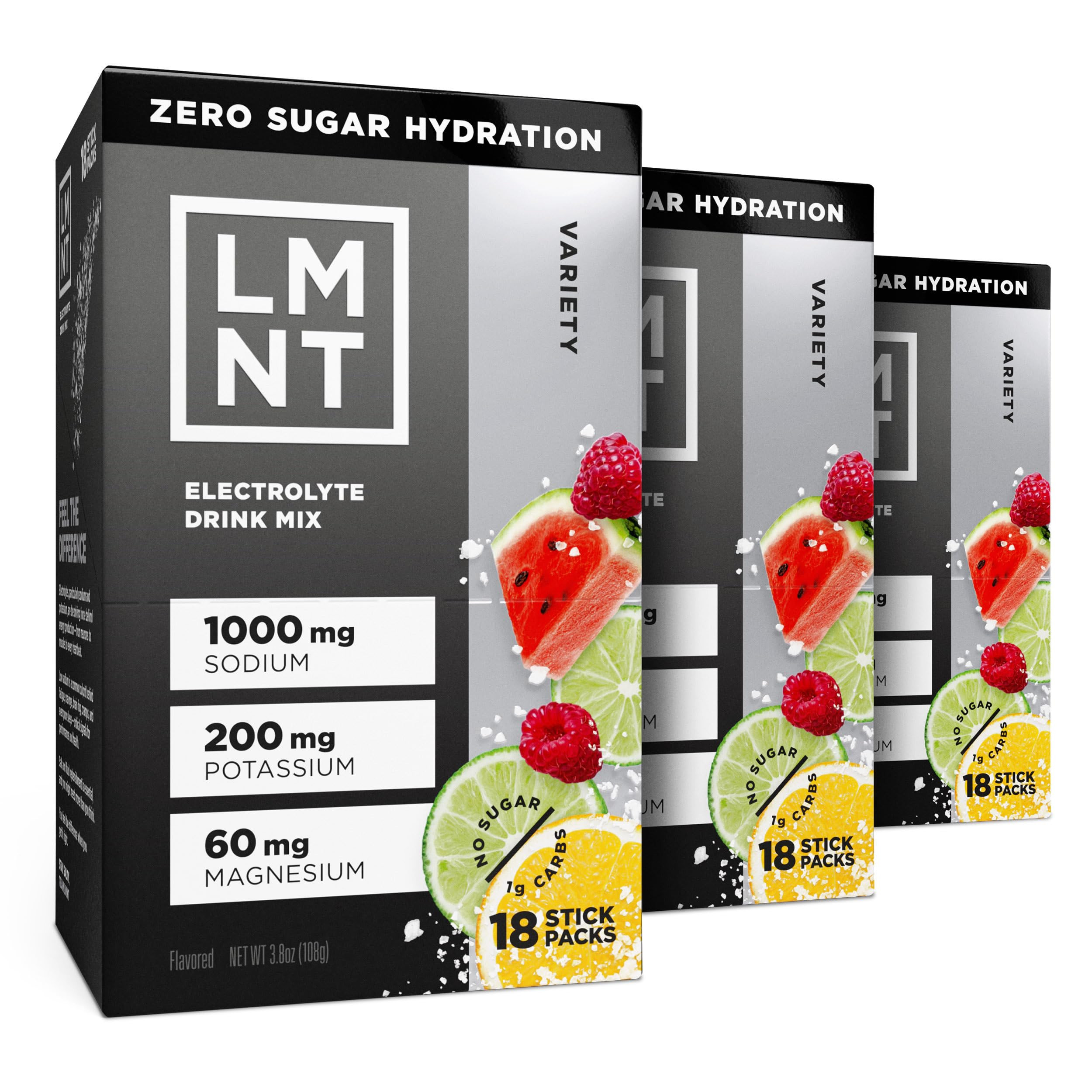 LMNT Zero Sugar Electrolytes - Variety Pack Bundle | Drink Mix | 54-Count | Amazon (US)