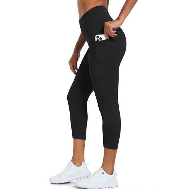 NELEUS Womens High Waist Capri Yoga Leggings Cropped Pant for Workout with Two Pockets,Black,US S... | Walmart (US)