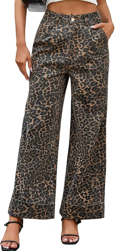 Wide Leg Jeans Baggy Denim Pants, Loose Jeans | Amazon (US)