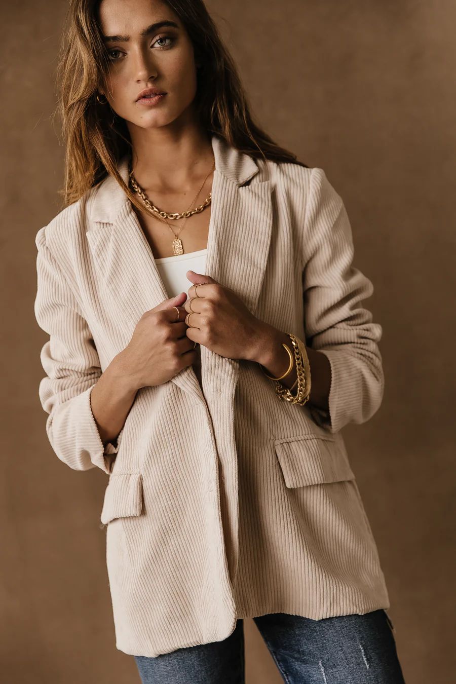 Camari Corduroy Blazer in Cream - FINAL SALE | Bohme