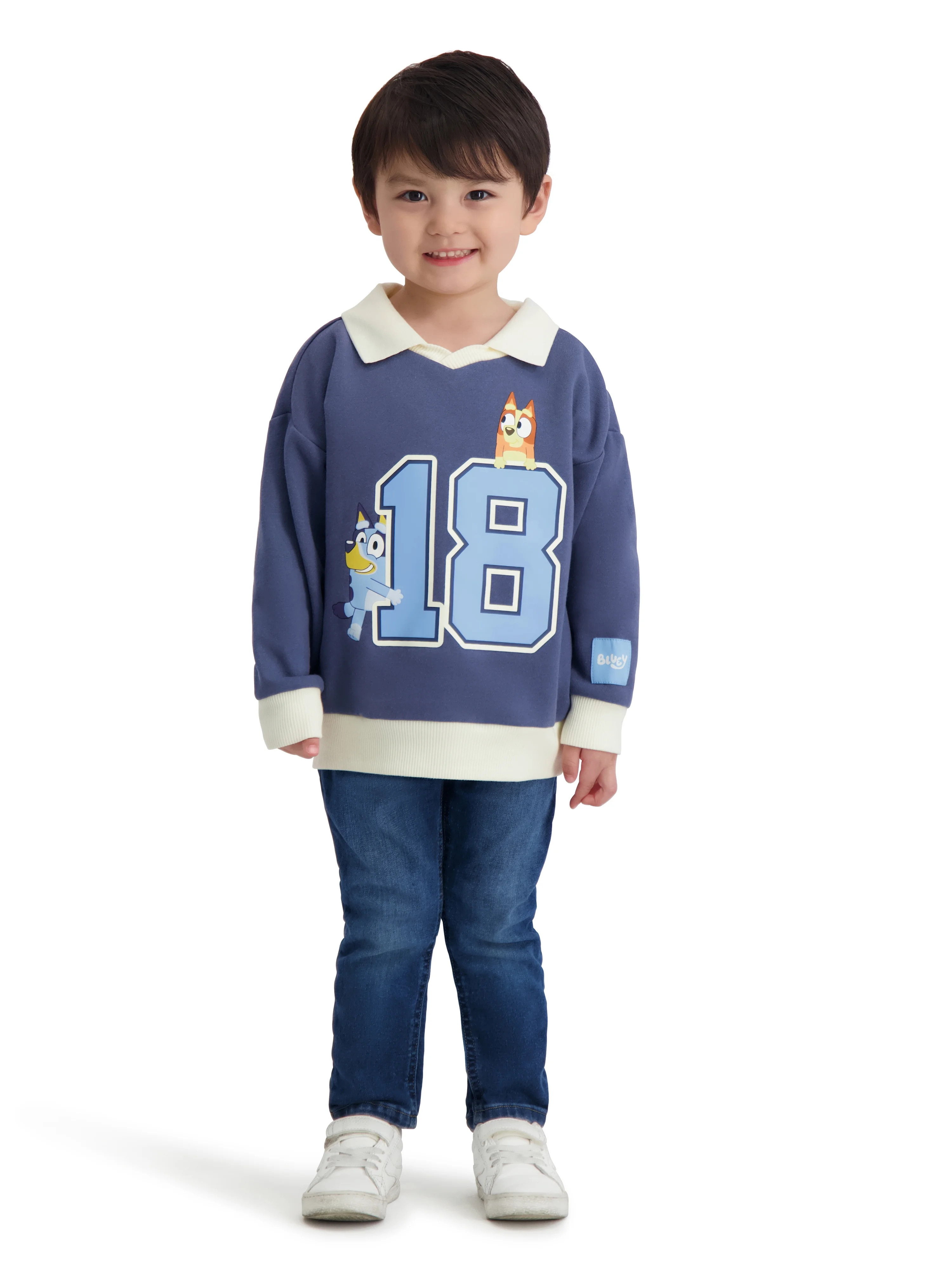 Bluey Toddler Boy Long Sleeve Rugby Shirt, Sizes 12M-5T - Walmart.com | Walmart (US)