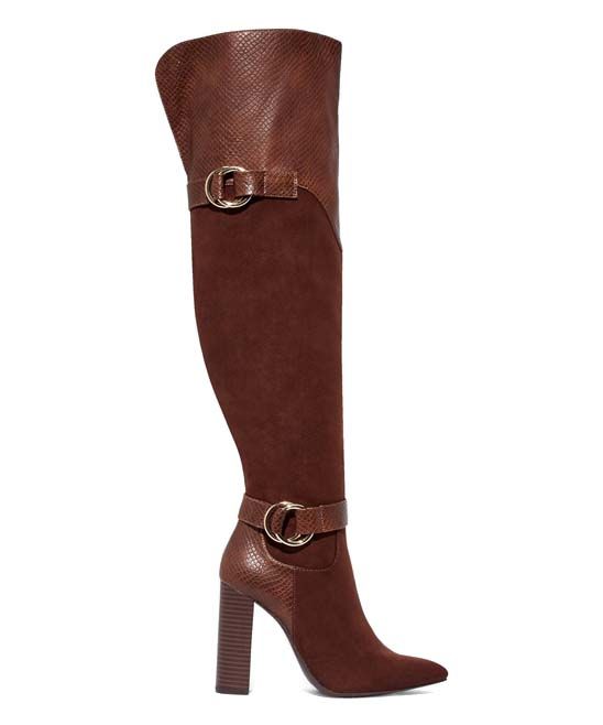 JustFab Women's Casual boots BROWN - Brown Roxanne Over-the-Knee Boot - Women | Zulily