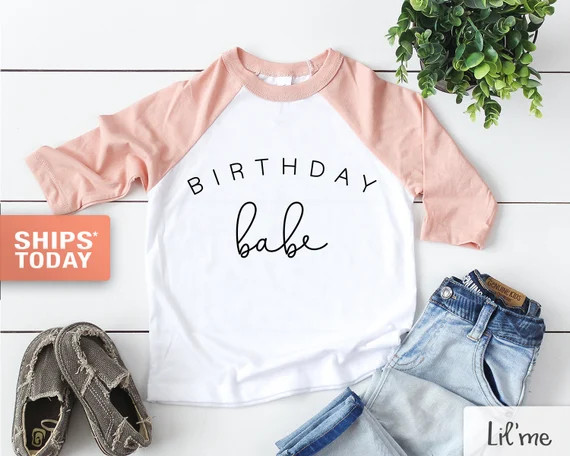 Birthday Babe Shirt Birthday Girl Baseball Tee Modern | Etsy | Etsy (US)