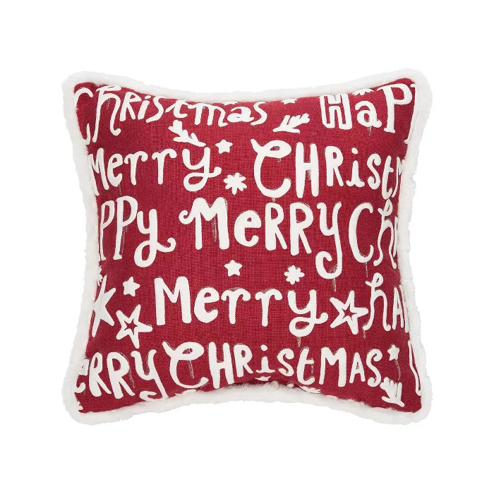 C&F Home 18" x 18" Merry White Christmas Holiday Throw Pillow | Target