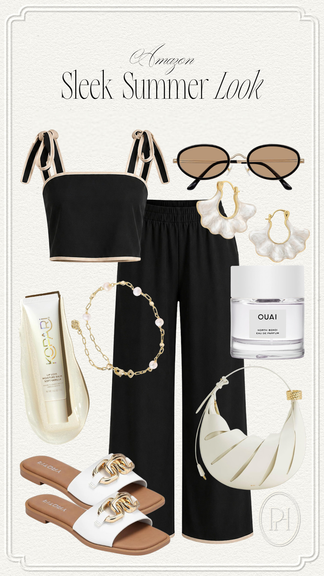 Super sleek look for summer with these Amazon finds!

black matching set, linen matching set, linen set, old money aesthetic, oval sunglasses, white sandals, summer sandals, summer shoes, summer footwear, summer fashion, summer looks, summer outfit, summer style, chic looks, chic style, white earrings, gold bracelet, pearl bracelet, gold accessories, gold accents, white handbag, crescent handbag, white purse, lip gloss, lip balm, body spray, perfume, women's fragrance, black and white look, black and white style, black and white outfit, date night look, date night outfit 

 #LTKgrwm #LTKootd #LTKSeasonal