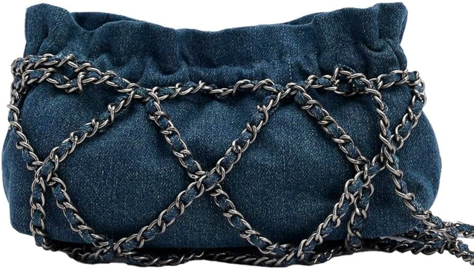 URBAN REVIVO Women's Fashion Ruched Shoulder Bag Crossbody Casual Bag With Chain Medium | Amazon (US)