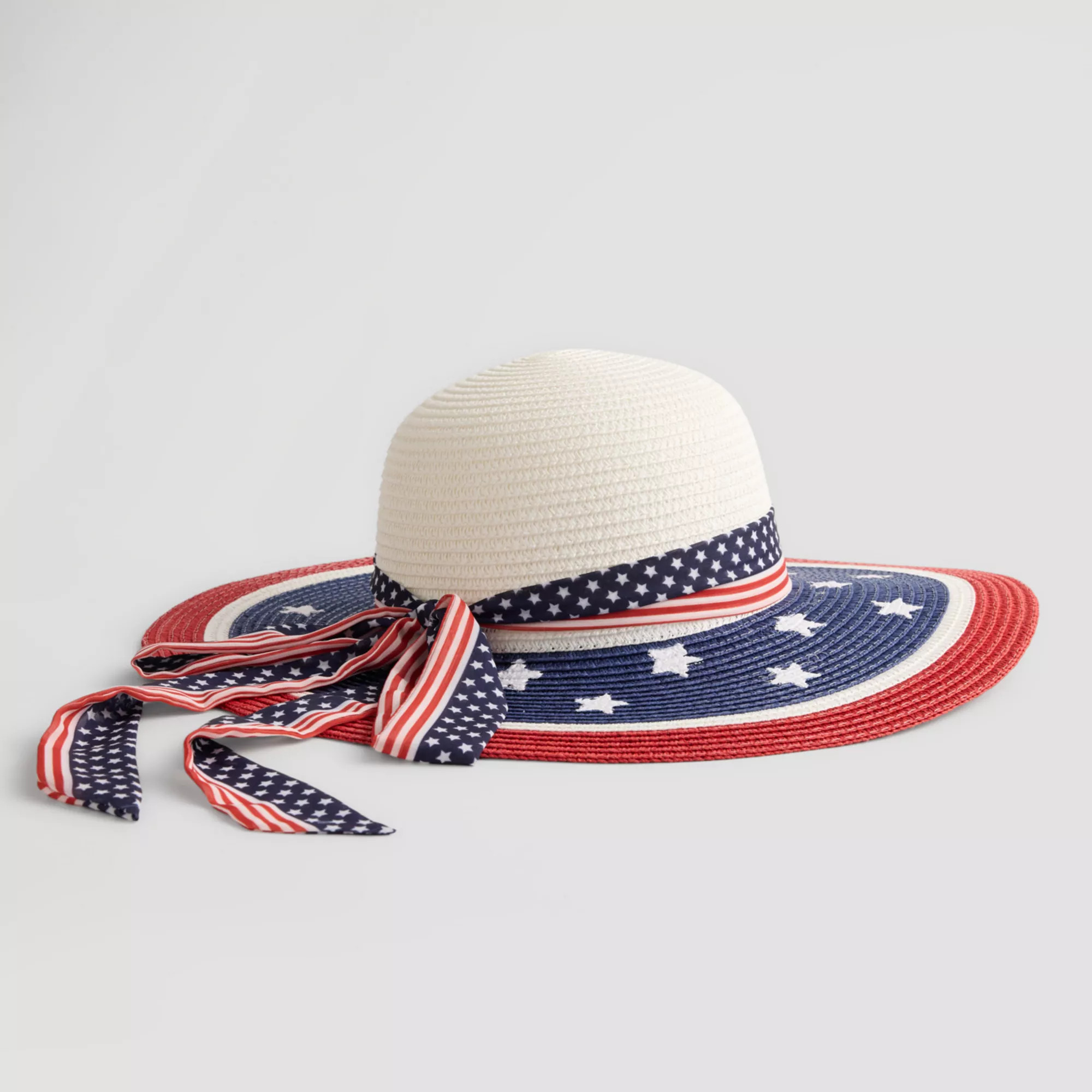 Women's Collection XIIX Americana Straw Floppy Hat With Ribbon | Kohl's