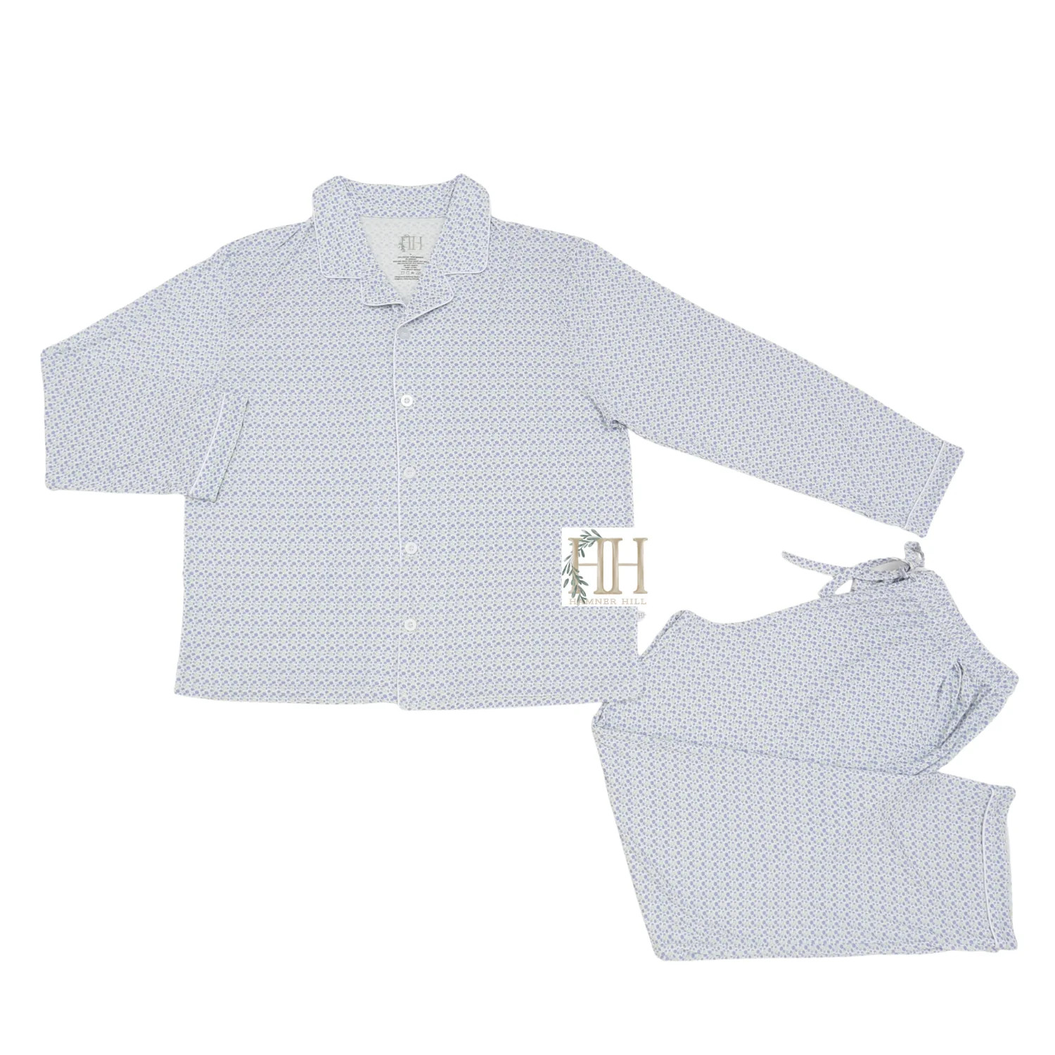 Womens Purple Poppy Button Down Loungewear Set | Hamner Hill