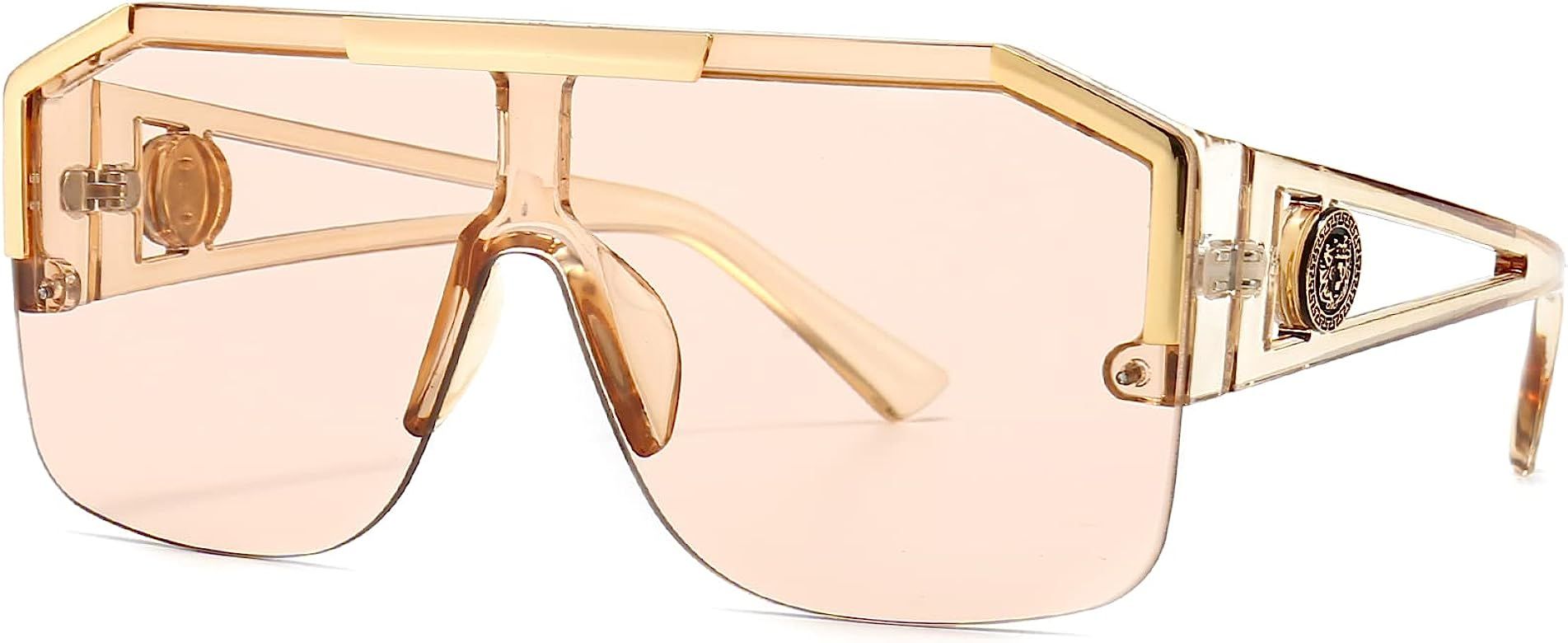 AIEYEZO Square Oversized Sunglasses Flat Top Shield Sun Glasses for Men Women One Lens Square Sha... | Amazon (US)