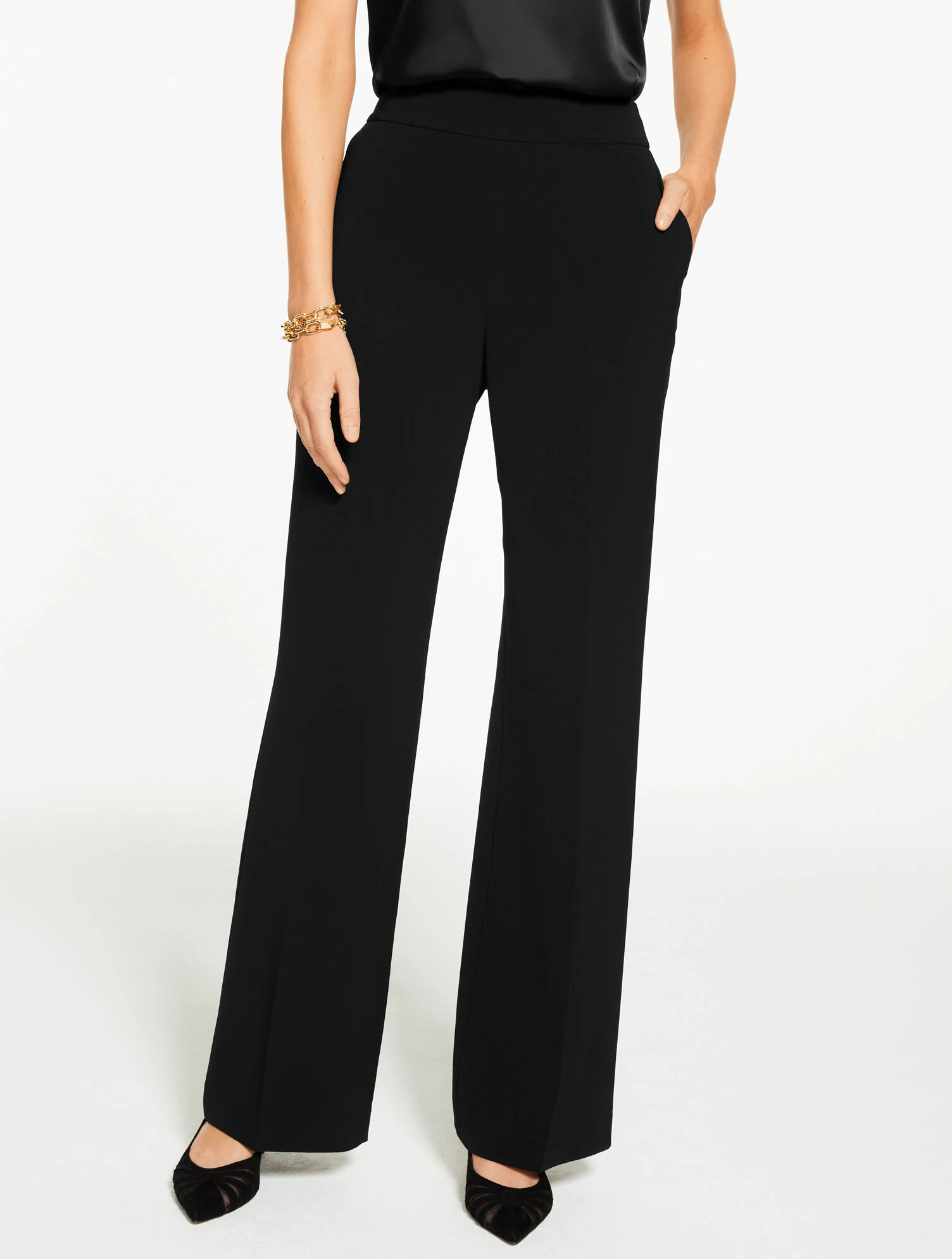 Wide Leg Polished Crepe Pants | Talbots
