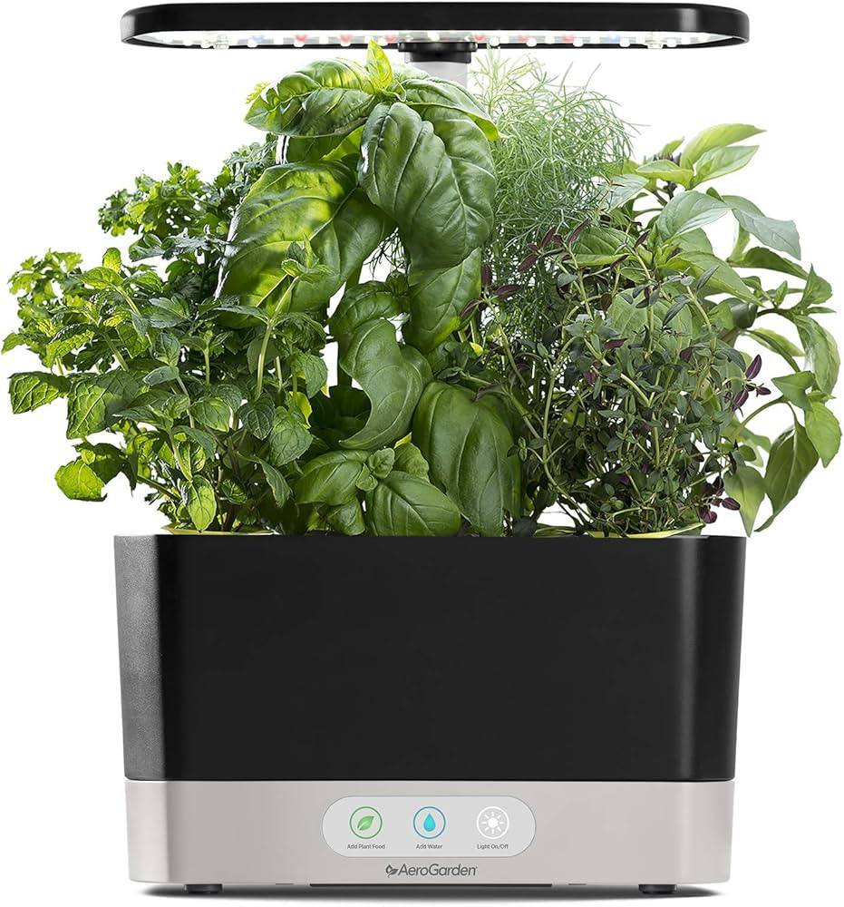 AeroGarden Harvest with Gourmet Herb Seed Pod Kit - Hydroponic Indoor Garden, Black | Amazon (US)