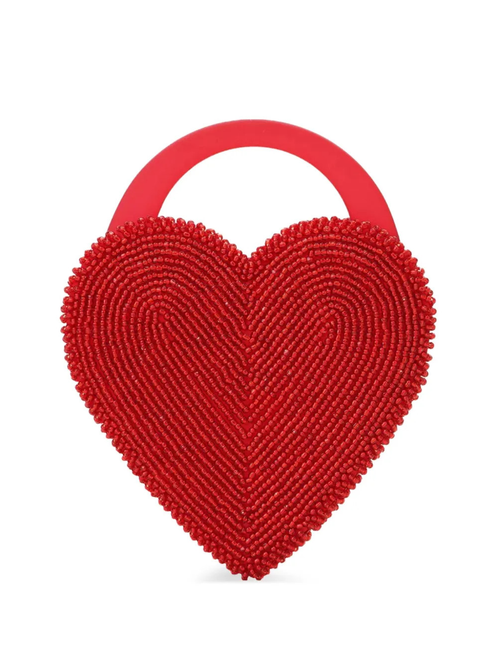Vanina Reine de Coeur beaded heart clutch bag - Red | Farfetch Global