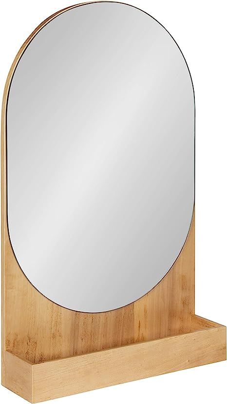 Kate and Laurel Astora Modern Wood Framed Capsule Mirror, 16 x 26, Natural Wood, Scandi Mirror wi... | Amazon (US)