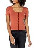 Amazon.com: The Drop Women's Maxine Square Neck Button Front Rib Cardigan, Ginger, M : Clothing, ... | Amazon (US)