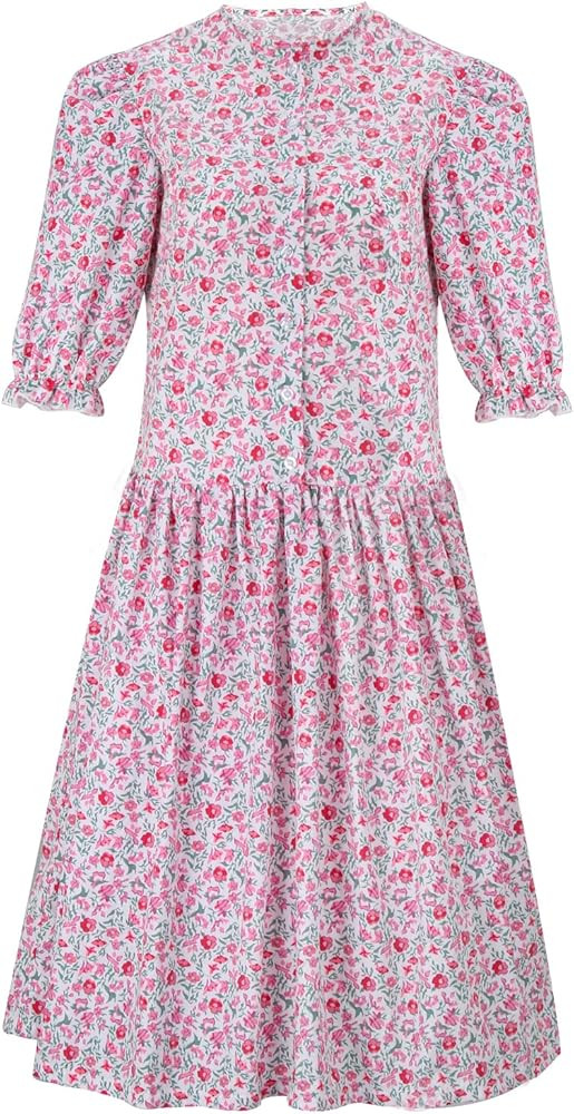 Vikidoky Womens Pink Floral Dress Costume Halloween Cosplay Party Outfit Suit | Amazon (US)