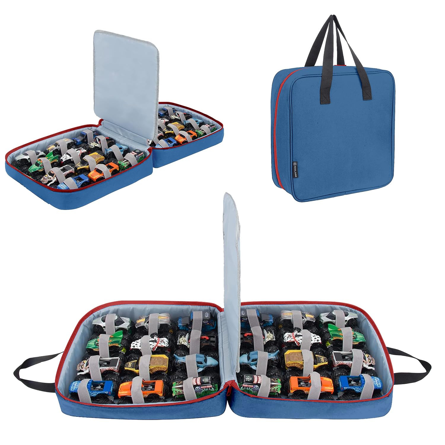 KISLANE Carrying Case for 24 Monster Jam Trucks, Kids Toy Truck Storage Compatible with 24 Monste... | Amazon (US)