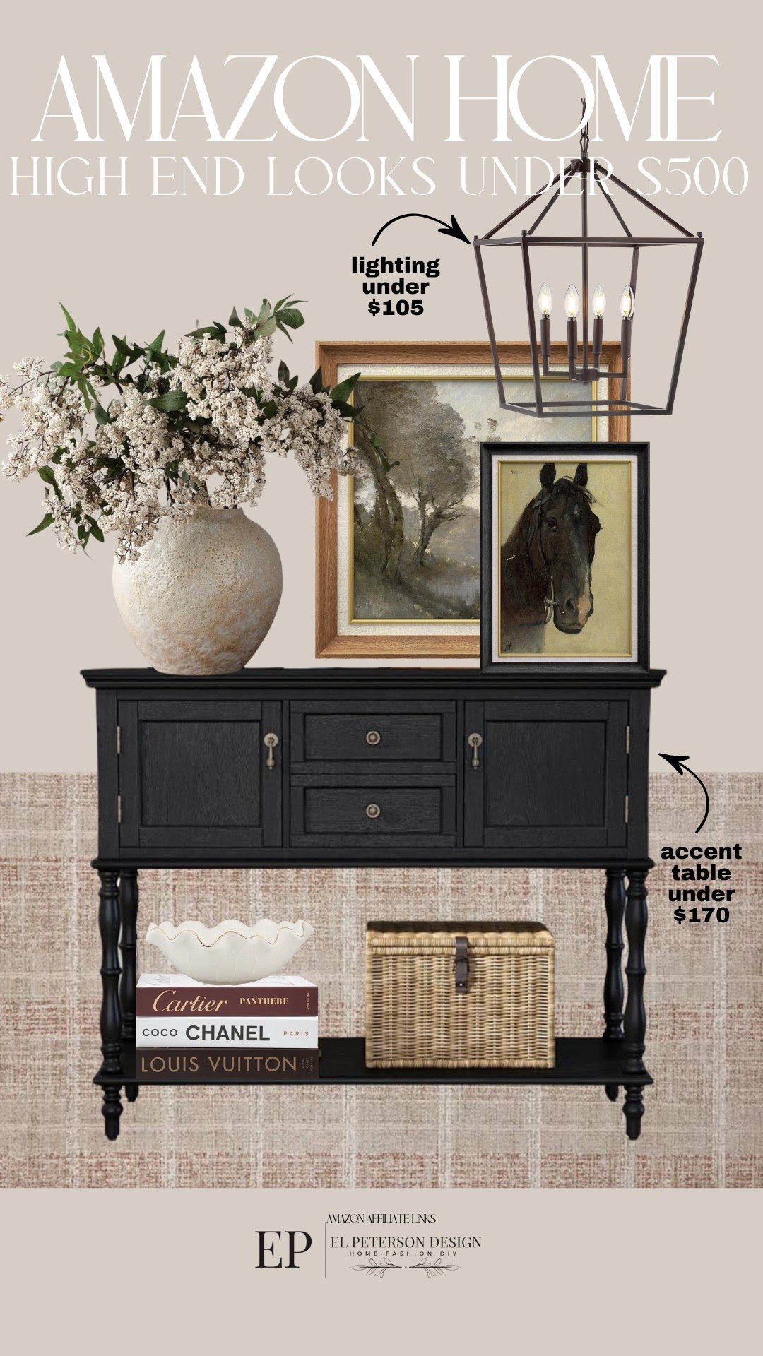 Amazon
Stems
Artworks
Pendant light
Accent Cabinet
Bowl 

#LTKHome