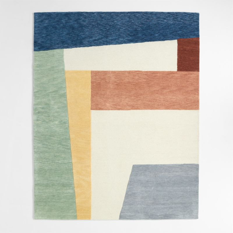 Bold Colorblock Wool Kids Area Rug 5'x8' + Reviews | Crate & Kids | Crate & Barrel