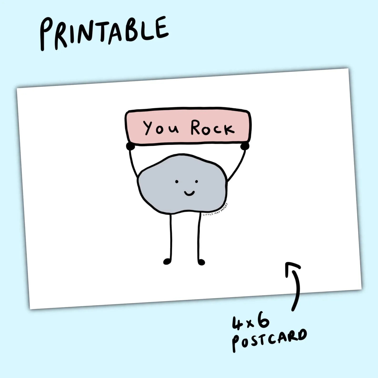 YOU ROCK Postcard // You Rock // Kids Valentine // Teacher Postcard - Etsy | Etsy (Global)