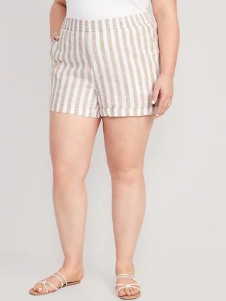 Matching High-Waisted Striped Linen-Blend Shorts for Women -- 3.5-inch inseam | Old Navy (US)